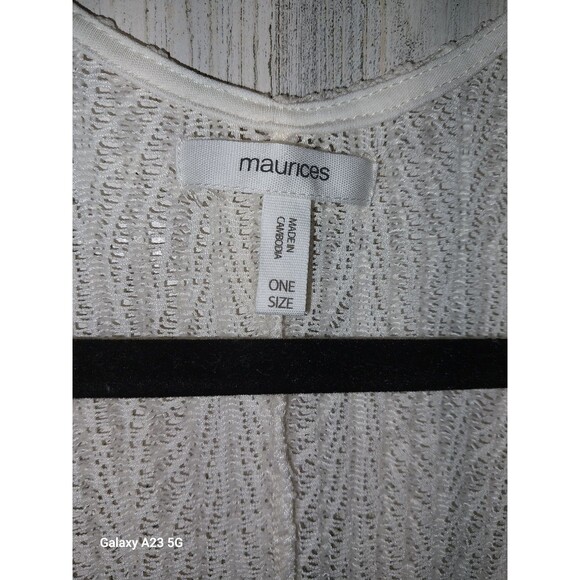 Women's Maurices Ivory Open Front Cardigan Sweater Short Sleeve One Size - Picture 4 of 7